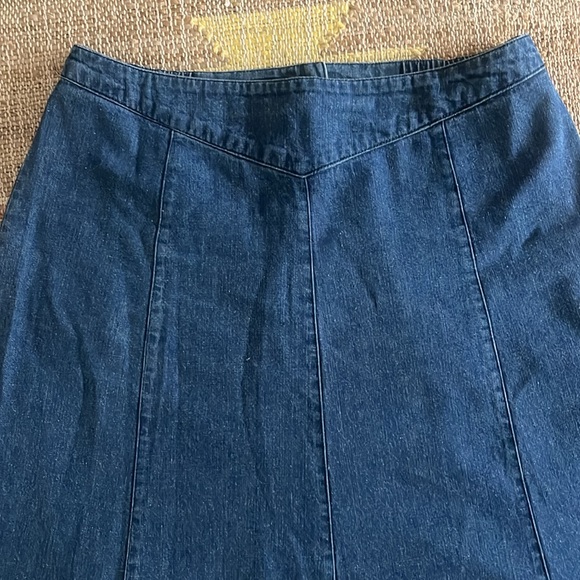 90’s Vintage CHADWICKS Dark blue denim jeans A-line maxi skirt size 12/modern 8 - Picture 2 of 5